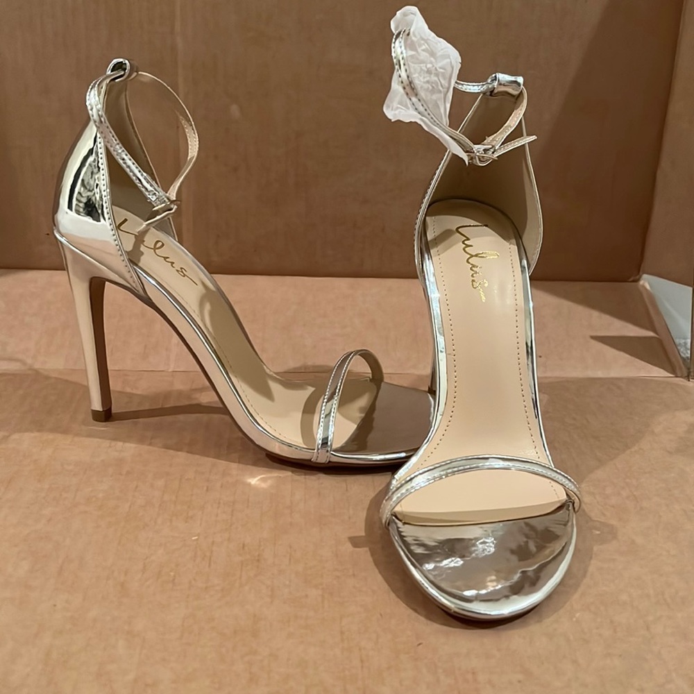 Silver lulus heels